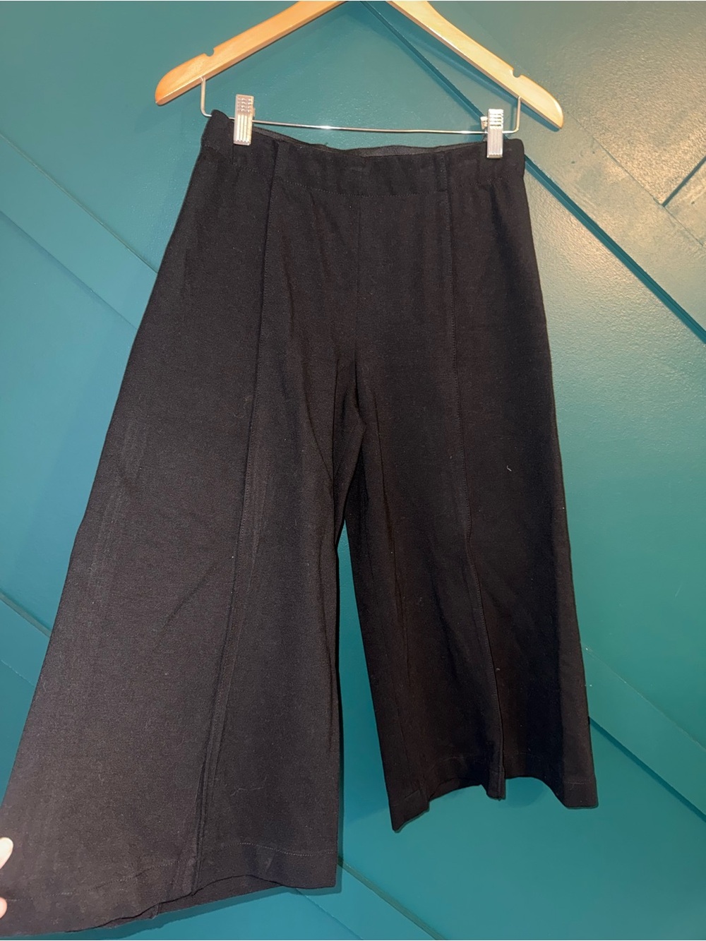 Lafayette 148 New York Black Wide-Leg Cropped Pants Minimalist Luxury Size S - Picture 2 of 9